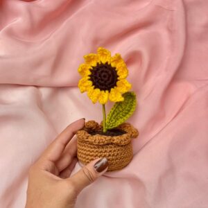 Crochet Sunflower Pot